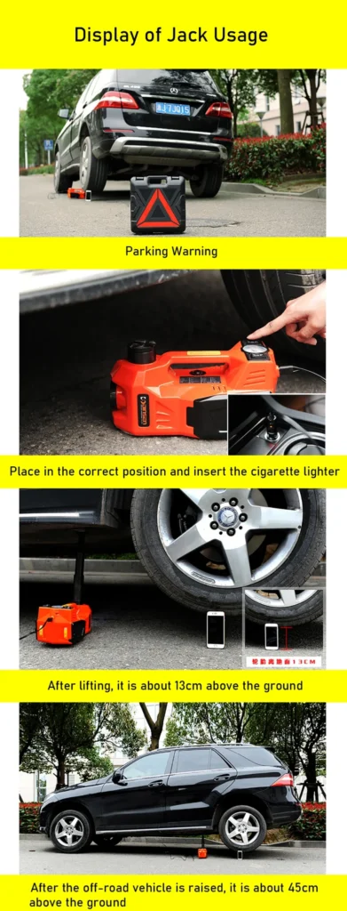 Built-in tyre inflator and 12V power